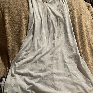 Lucky Brand Gray and Blue Swim Coverup with Relaxed Fit